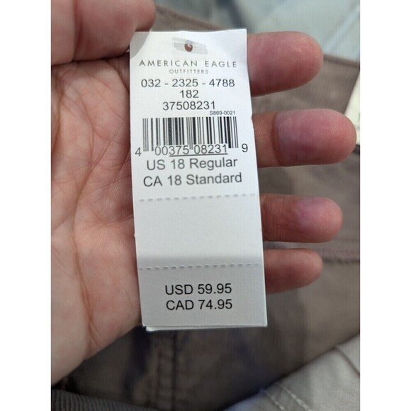 American‎ Eagle 90s Straight Pants Plus Size 18 Mauve Corduroy - Picture 9 of 16